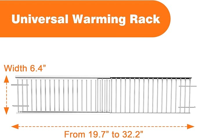 Adjustable Stainless Steel Warming Rack for Nexgrill 720-0830H 720-0888 720-0958B 720-0882A, Easy-Check Fit Accessory for Outdoor Cooking or Use