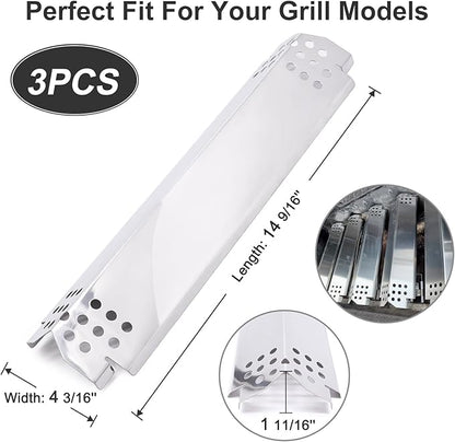 Criditpid Grill Heat Plate Replacement Parts for Home Depot Nexgrill 720-0925S 720-0864 720-0864M, Stainless Steel Grill Heat Tent, Flame Tamer for BBQ PRO 3 Burner 122.20148511, Members Mark 720-0839