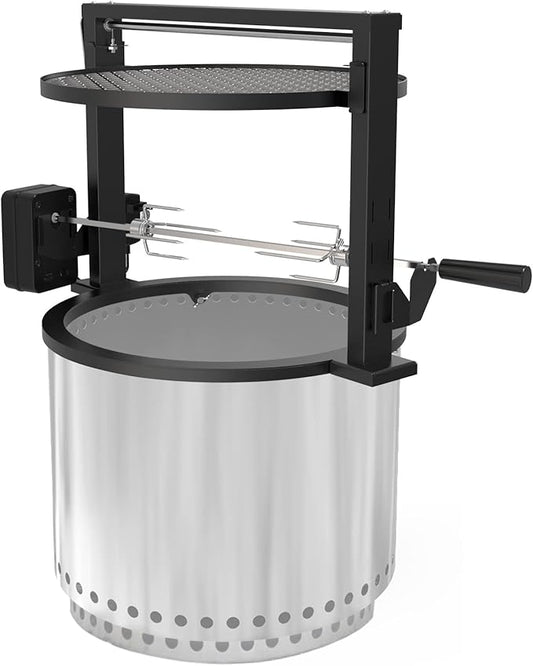 only fire Santa-Maria Style Rotisserie Rotating System for Solo Stove Bonfire 19.5" Smokeless Fire Pit - Global Patent