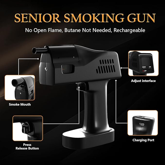 Electric Cocktail Bubble Smoke Gun Kit for Bar and Home Use-Aroma Gun Set Includes 4 Flavour Aromas and Edible Bubbles -for Enhancing Food and Drink Flavors Gift for Men/Dad/Husband/Bartender