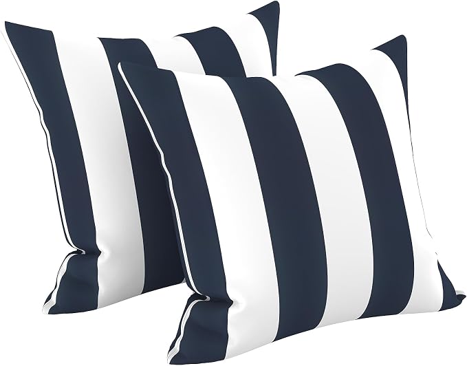 LVTXIII Outdoor Pillow Covers 20x20 Inch, 2 Pack Large Square Throw Pillow Cases, Fade-Resistant Cushion Covers for Patio Furniture Sofa, Garden Porch, Cabana Navy