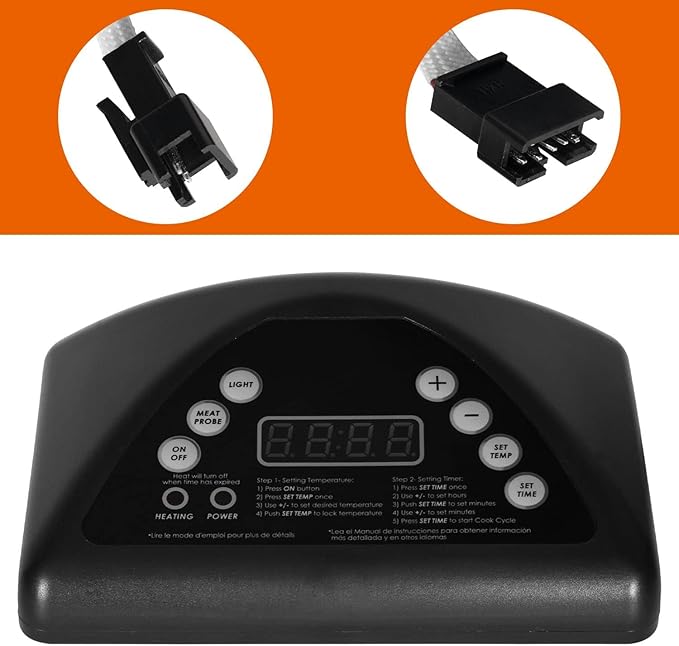 Digital Thermostat Controller Board Replacement Kit for Masterbuilt MB20070211/MB20072614/MB21072618 Series Electric Smoker Top Digital Control Panel