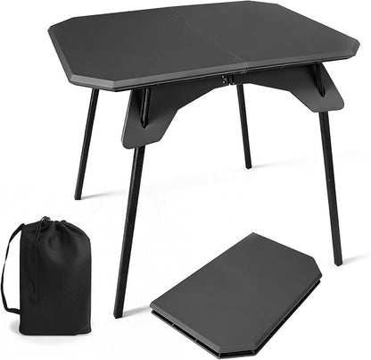 LiveGo Foldable Camping Table, Lightweight Folding Outdoor Table with Aluminum Legs, 2 in 1 Adjustable Height Portable Folding Table for Beach, Picnic, Grilling, Hiking & Fishing Indoor Outdoor