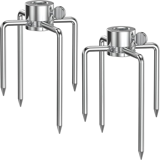 Onlyfire 6003 Grill Rotisserie Spit Meat Forks(1-Pair) Replacement-Fits 1/2-Inch hexagon & 3/8-Inch and 5/16-Inch square Spit Rods