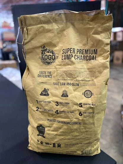 FOGO Premium Hardwood Lump Charcoal, Natural Large Sized Lump Charcoal, 17.6 Pound Bag and FOGO Barrel Proof Bourbon Barrel Blocks, 2 Pound Resealable Bag, Bundle