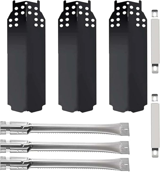BBQ-PLUS Grill Replacement Parts for Charbroil Classic 360 3-Burner 463773717 G215-0203-W1 G320-0200-W1A,Heat Plates, Grill Burner, Carryover Tube for Char Broil Classic 280/American Gourmet 2 Burner