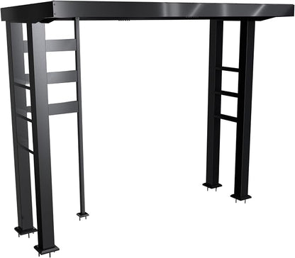 108" 6-Burner 85000 BTU Outdoor Kitchen Island,304 Stainless Steel Modular LPG BBQ Grill Combination With Granite Countertops, Cabinet, Refrigerator and Sink (108"-Black with Canopy, Propane Gas)