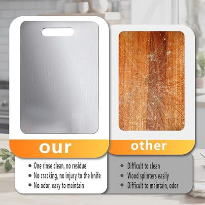 Titanium Cutting Board, 2 PCS Titanium Cutting Boards for Kitchen, Non Toxic, Double-Sided Food Grade Chopping Board for Outdoor Camping(15.6" x 11",15.6" x 11")