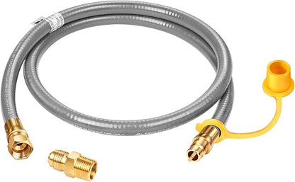 GasSaf 4FT 3/8" ID Natural Gas Hose, Natural Gas Grill Hose with Connect Fitting Suitable for Weber Grills, Blackstone Griddles, Generator, Patio Heater - CSA Certified