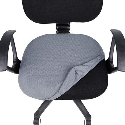 Smiry Office Computer Chair Seat Covers for Desk, Anti-dust Protector | Stretch Jacquard Removable Washable Desk Chair Seat Cushion Protectors, Grey