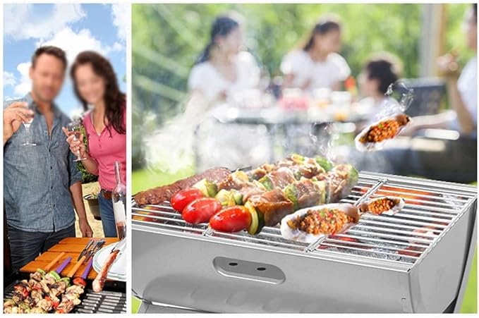 Camping Barbecue Grill Portable Charcoal Grill Tabletop BBQ Grill Folding Small Barbecue Grill for Outdoor Grilling Camping Barbecue Charcoal Grill