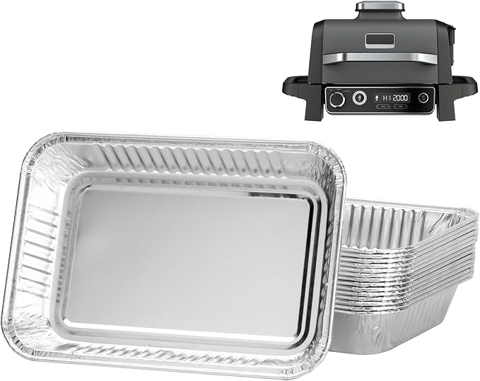 15-Packs Grease Tray Liners for Ninja OG800 & OG900 Series Woodfire Outdoor Grill XL Pro Accessories Disposable Aluminum Smoker Drip Pan Liners for Ninja OG901 OG850 OG951 OG952 Drip Pan Liner
