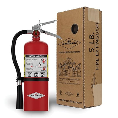 Amerex B500T 5 lbs ABC Dry Chemical Fire Extinguisher with Wall Bracket