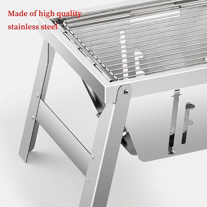 Barbecue Grill Charcoal Grill BBQ Grill Camping Charcoal Grill Folding BBQ Grills Stainless Steel Charcoal Barbecue Cooker for Outdoor Camping Patio Backyard