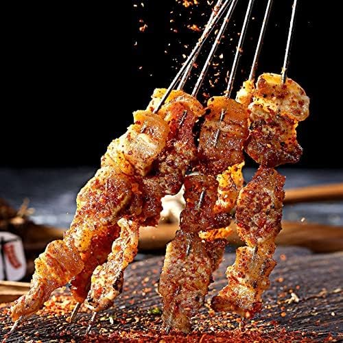 Metal Skewers for Kabobs & Grilling, 12 Inch Stainless Steel, 30 Pcs | Reusable 440 stainless steel with ring handles for BBQ, grill, oven, meat, chicken, shrimp and vegetables.