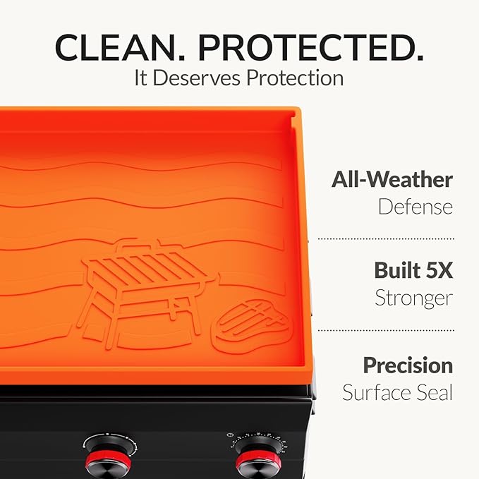 28" Silicone Griddle Mat for Blackstone, Upgraded Full-Coverage Griddle Protector for Flat Top Grill, Heavy Duty Food-Grade Silicone Grill Mat, Protective Griddle Cover for Dirt, Rust & Debris