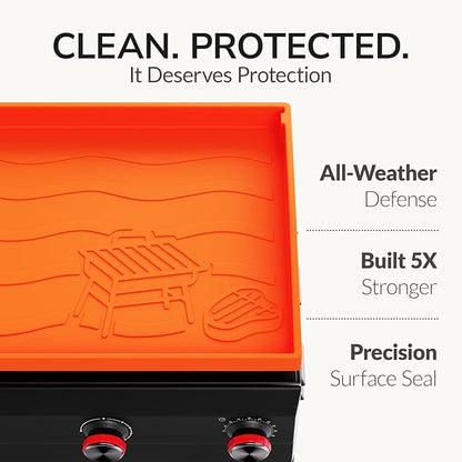22" Silicone Griddle Mat for Blackstone, Upgraded Full-Coverage Griddle Protector for Flat Top Grill, Heavy Duty Food-Grade Silicone Grill Mat, Protective Griddle Cover for Dirt, Rust & Debris