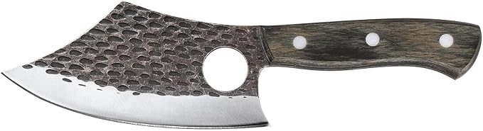 Zassenhaus Farmer Chef's Knife 9.8inch Handmade Blade Steel with Hole Pakka Wood Handle with Leather Sheath for The Kitchen or as Outdoor Chef's, Boning, Chopping Knife