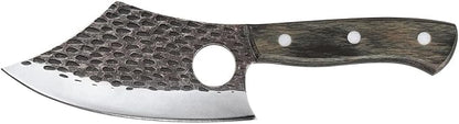 Zassenhaus Farmer Chef's Knife 9.8inch Handmade Blade Steel with Hole Pakka Wood Handle with Leather Sheath for The Kitchen or as Outdoor Chef's, Boning, Chopping Knife