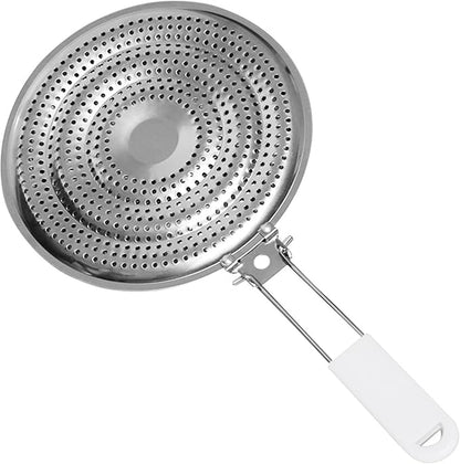 Heat Diffuser for Gas & Electric Stove, Stainless Steel Even Heat Distribution Induction Cooktop Adapter Plate, Double Thickening Simmer Ring with Handle for Milk Coffee(COLOR:Silver)