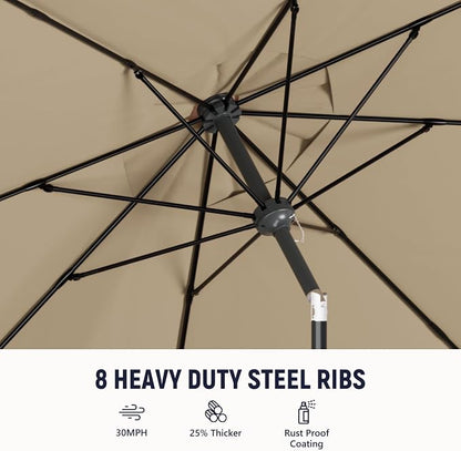 Outdoor Patio Umbrella, 8 Ribs Market Table Umbrella