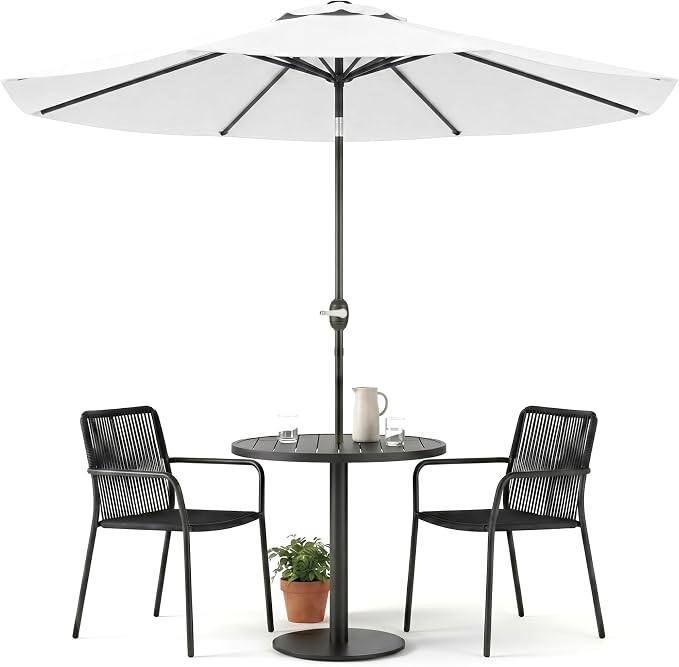 Greesum 9FT Outdoor Patio Umbrella, Table Umbrella for Yard, Market, Heavy-Duty Waterproof Pool Umbrella with 8 Sturdy Ribs, UV Protection for Beach, Deck, Garden, Backyard