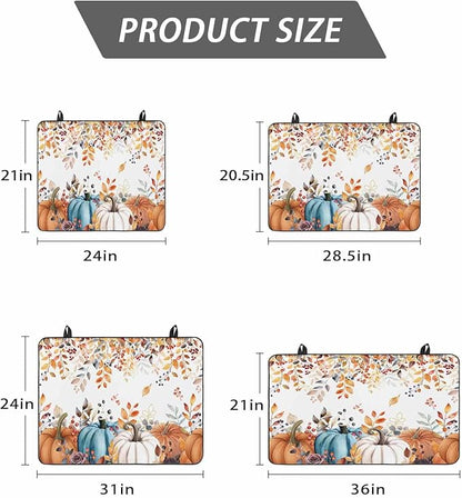 Stove Top Covers for Electric Stove 31x24 Inches, Fall Pumpkins HeatResistant Glass Cooktop Protector, Thanksgiving Weeping Leaves Watercolor Ceramic Stovetop Countertop Covers Vintage Mat, Oven Cover