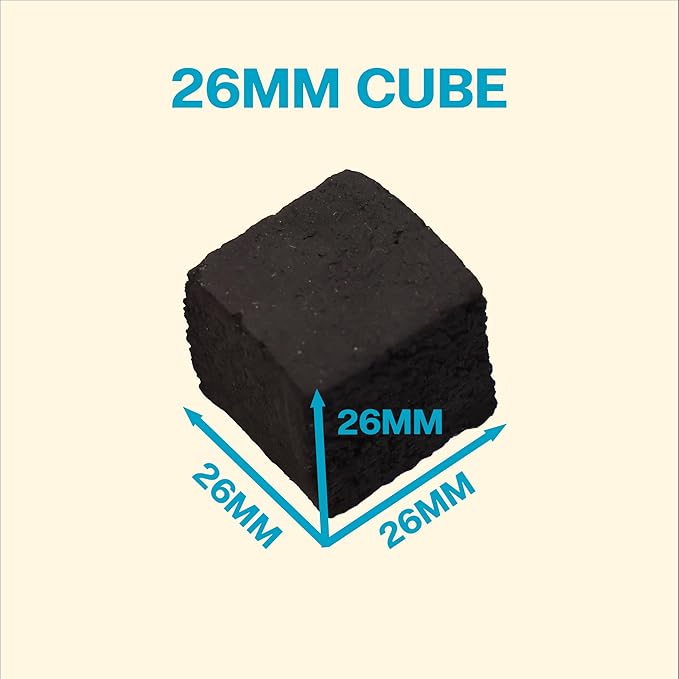 LeOrange Premium Coconut Hookah Charcoal (1KG, 26mm) – 100% Natural Coconut Shell, No Additives or Fillers, Odorless & Long Burn Time Coals for Hookah