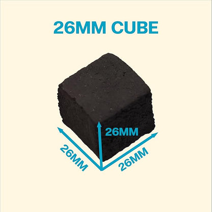 LeOrange Premium Coconut Hookah Charcoal (1KG, 26mm) – 100% Natural Coconut Shell, No Additives or Fillers, Odorless & Long Burn Time Coals for Hookah