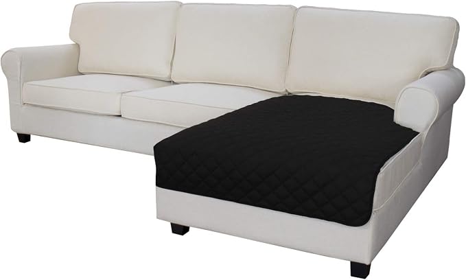 Easy-Going Sectional Couch Covers for Dogs L Shape Sofa Cover Reversible Sofa Slipcover Chaise Lounge Cover Furniture Protector Cover for Pets Dog Cat (42 x 52 inches, Black/Black) | Soft Sofa Slipcover For Dogs, Fits Left/Right Chaise Lounge Protector...