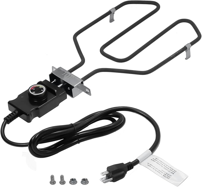 Upgrade 1650W Electric Smoker Heating Element with Adjustable Thermostat Controller, Universal Replacement Parts for Smoke Hollow, Charbroil, Dyna-Glo, Masterbuilt, Cuisinart etc Electric Smoker Grill