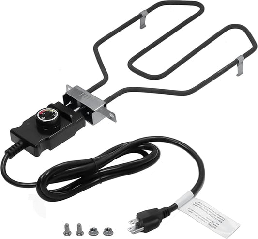 Upgrade 1650W Electric Smoker Heating Element with Adjustable Thermostat Controller, Universal Replacement Parts for Smoke Hollow, Charbroil, Dyna-Glo, Masterbuilt, Cuisinart etc Electric Smoker Grill