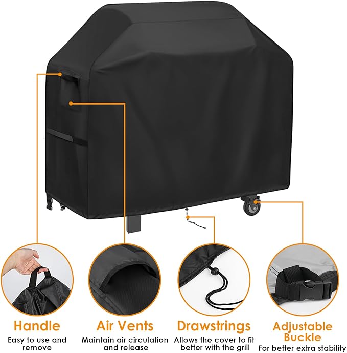 Grill Cover for Blackstone Pro Series 2 Burner 22 Inch Griddle with Double Shelf, Outdoor Waterproof BBQ Covers for Model 2165 2414, Propane Gas Grill Cover