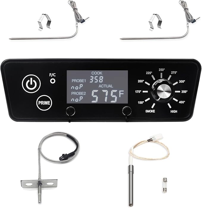 Digital Thermostat Control Board Kit Replacement for Pit BOSS 5 Series Vertical Pellet Smoker with LCD Display, Equipped with Hot Rod Ignitor, RTD Temperature Probe Sensor and Meat Temperature Probes