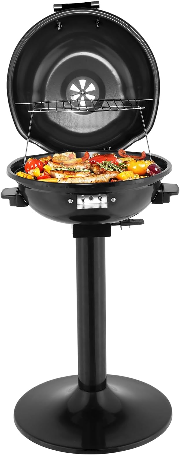 Electric BBQ Grill 1600W Indoor/Outdoor Electric Grill for Indoor & Outdoor Use,Portable Removable Stand Grill (Black)