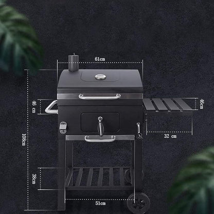 Barbecue Grill Portable Household Coarse Charcoal Barbecue, Foldable Picnic Shelf in The Field is Stable and Durable, 108X51X61cm