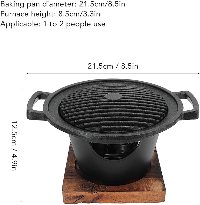 Korean Bbq Grill Charcoal, Small Charcoal Grill 8.5 Inches Portable Grill Iron Barbecue Grill Tabletop Kbbq Grill Outdoor Indoor Camping One Person Mini Bbq Grill Japanese Barbecue Pan For Home