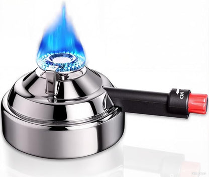 Bluefire Butane Mini Burner self-ignition with stove stand Ideal for Lab or Home- Syphon Coffee Making, Fondue Warmer, S’mores Maker