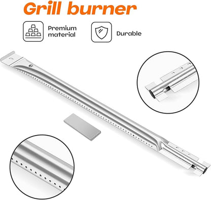 Grill Replacement Parts for Oklahoma Joe's Longhorn Combo 3-Burner Charcoal/Gas Smoker, Heat Plate Shield 1767017 1767054 16202046 Grill, Grill Parts Burner Tube & Crossover Tubes for Oklahoma Joe