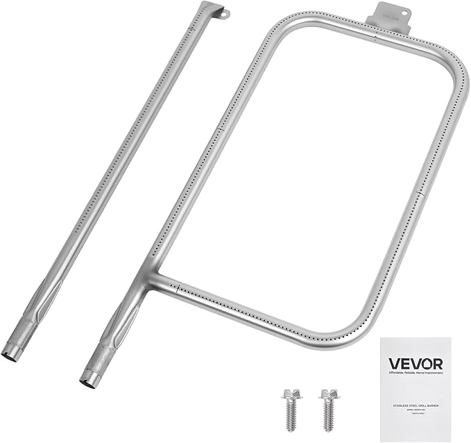 VEVOR Grill Burner Tube for Weber Q3200, Q300 (2013 & earlier), Q320, Q3000 (2014 & newer), 23.75 inch 304 Stainless Steel Tube Burner for Weber 404341, 57060001, 586002, Replacement Part 60036, 80385
