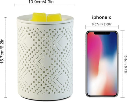 PALANCHY Wax Melt Warmer Ceramic Oil Burner Electric Candle Wax Warmer Burner Melter Fragrance Warmer for Home Office 2 Bulbs Included Gift Box Packaged (Ceramic Diamond) | Ceramic Build Wax Melter With 2 Bulbs 25W & Removable Dish. Oil Warmer Wax Burn...