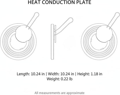 Heat Conduction Plate for Gas Stove, Aluminum Alloy Diffuser for Even Heat Distribution, 10.2 Inch Square Cookware Accessory (1 PC)