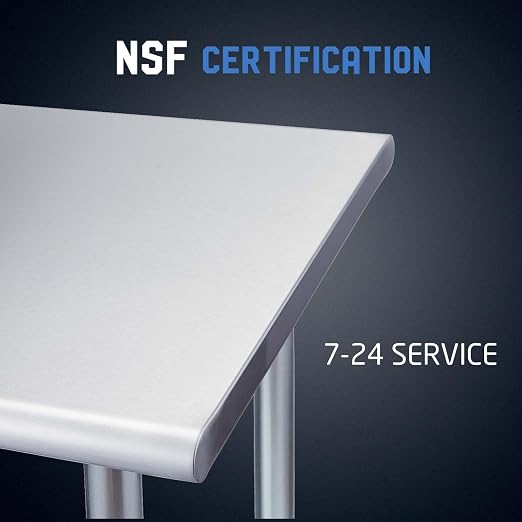 Profeeshaw Stainless Steel Prep Table 30''x36'' NSF Commercial Workbench | Metal Work Table, with Undershelf leveling feet; Heavy Duty Table for Kitchen, Restaurant, Home, Gargae, Hotel, 18-gauge 430