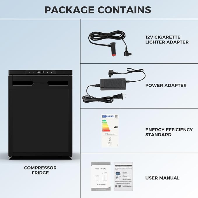2.3 Cu.Ft Portable Refrigerator with True Freezer -4°F | 12V/24V DC & 110V AC, APP Control, Energy Star Certified, Compact Refrigerator for RV, Camper, Truck, Boat, Apartment
