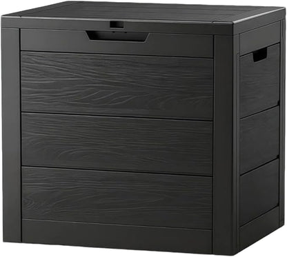 35 Gallon Outdoor Resin Storage Box, Lockable Lid Heavy-Duty Deck Box, Multi-Purpose for Patio Cushions, Pool & Garden Tools, Backyard/Deck Use