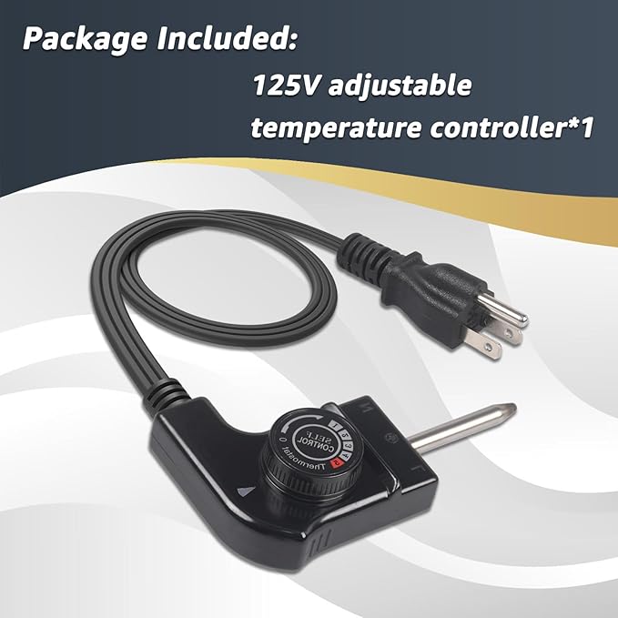 Thermostat Control Power Cable Compatible with Hamilton Beach Presto Chefman Bella Cuisinart Crux Masterbuilt George Foreman Electric Skillet Cord Replacement for Grill Griddle Smoker Fondue Pot