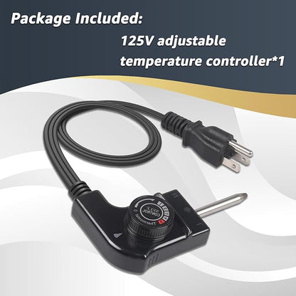 Thermostat Control Power Cable Compatible with Hamilton Beach Presto Chefman Bella Cuisinart Crux Masterbuilt George Foreman Electric Skillet Cord Replacement for Grill Griddle Smoker Fondue Pot