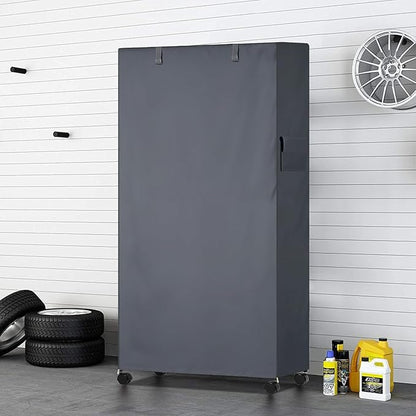 Waterproof Shelf Cover,600D Heavy Duty Dustproof Storage Wire Rack Covers,Outdoor Shelving Covers for Wire Shelves with Zipper 48''x20''x72'',Grey