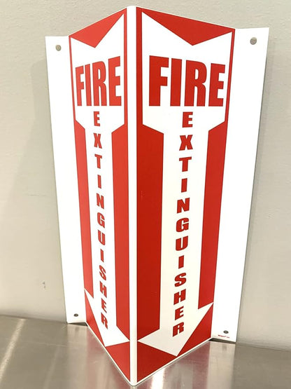 3D Fire Extinguisher Sign | 12 x 4 x 4 Inch Fire Projection Wall Sign | Pre-Drilled Mounting