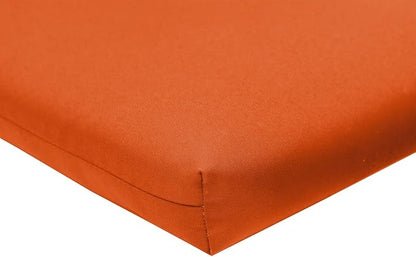 QILLOWAY Outdoor Indoor Seat Cushions, Square Foam Dining Chair Pads,All Weather, 17"x17"x3",2 Count (Orange)
